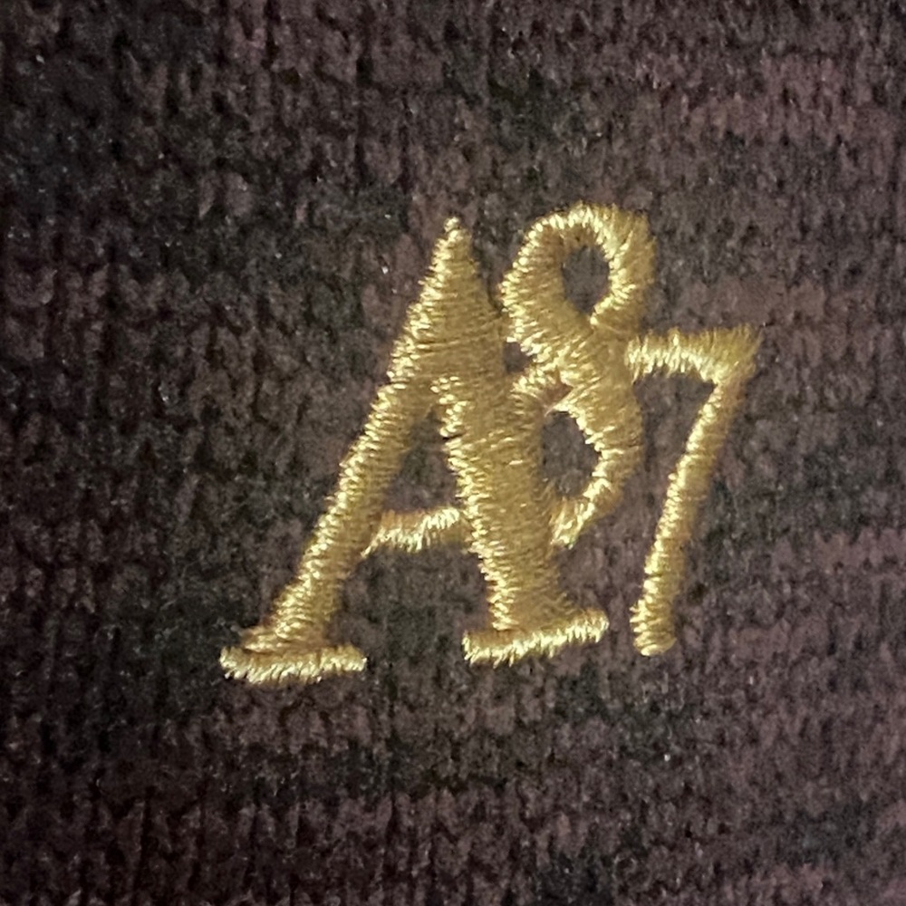 Aeropostale southwestern fleece lined full zip hoodie sweatshirt Burgundy tan - Picture 2 of 8